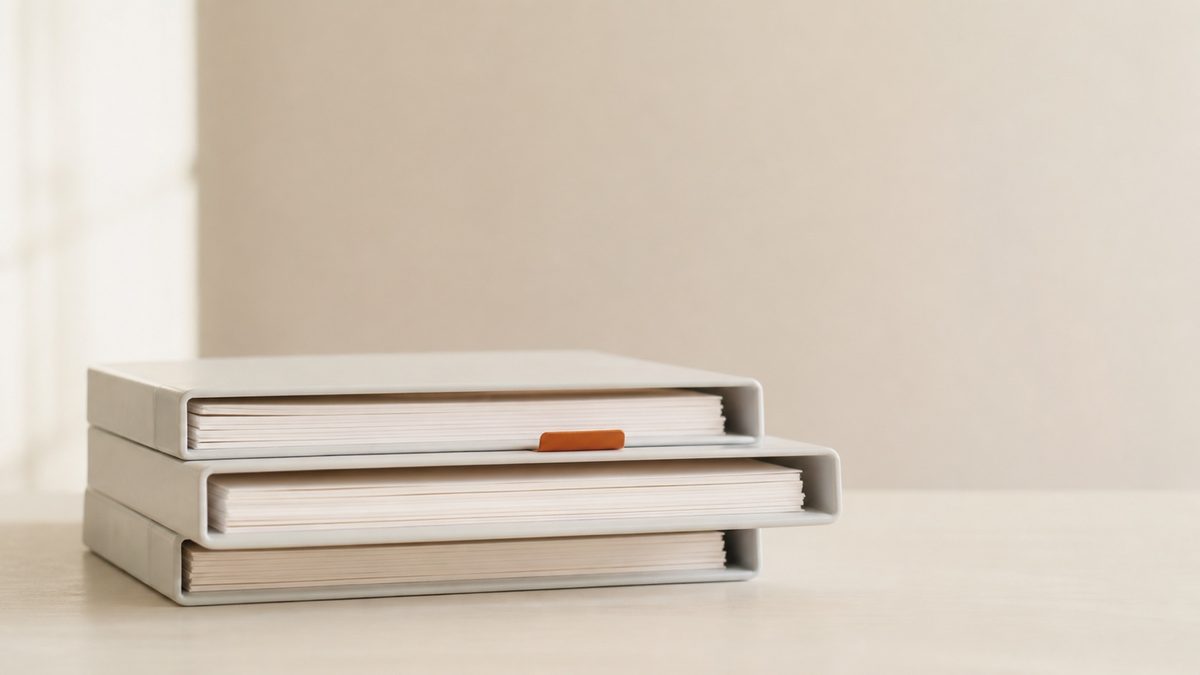 A stacked document tray