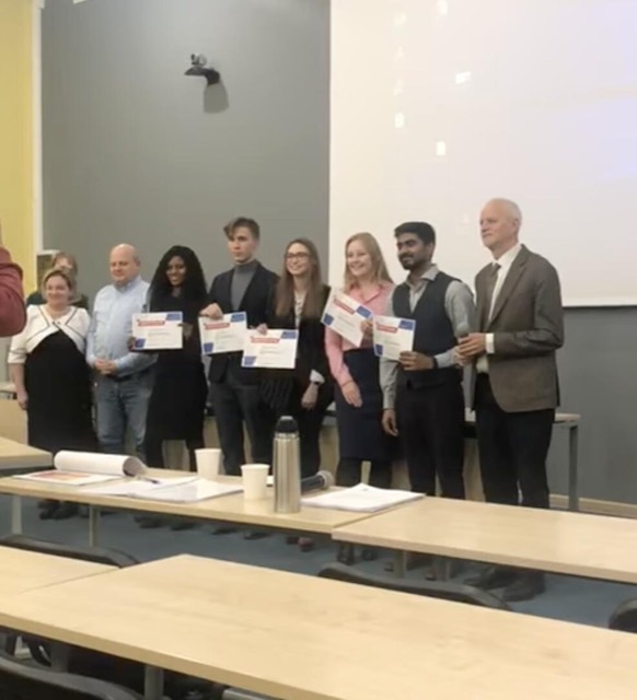Case competition winners on stage, 2019